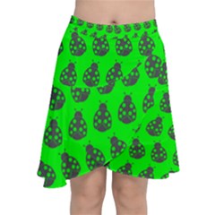 Ladybug Vector Geometric Tile Pattern Chiffon Wrap Front Skirt