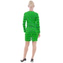 Ladybug Vector Geometric Tile Pattern Button Long Sleeve Dress View2