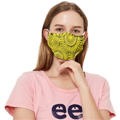 Abstract Sun Pattern Yellow Background Fitted Cloth Face Mask (adult) by Jancukart