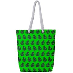 Ladybug Vector Geometric Tile Pattern Full Print Rope Handle Tote (small) by GardenOfOphir