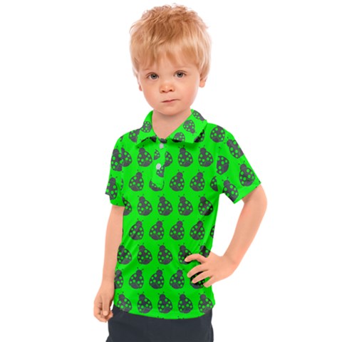 Ladybug Vector Geometric Tile Pattern Kids  Polo Tee by GardenOfOphir