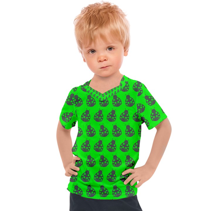 Ladybug Vector Geometric Tile Pattern Kids  Sports Tee