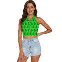 Ladybug Vector Geometric Tile Pattern Backless Halter Cami Shirt View1