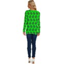 Ladybug Vector Geometric Tile Pattern Long Sleeve Crew Neck Pullover Top View4