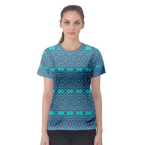 Chevron Zigzag Pattern Women s Sport Mesh Tee by Jancukart