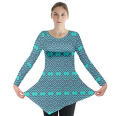 Chevron Zigzag Pattern Long Sleeve Tunic 