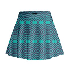 Chevron Zigzag Pattern Mini Flare Skirt