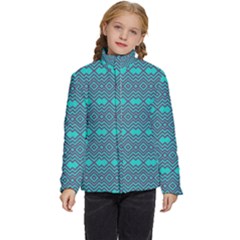 Chevron Zigzag Pattern Kids  Puffer Bubble Jacket Coat by Jancukart