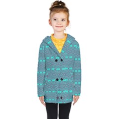 Chevron Zigzag Pattern Kids  Double Breasted Button Coat by Jancukart