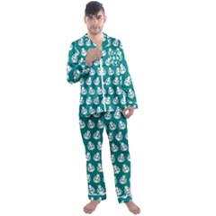 Ladybug Vector Geometric Tile Pattern Men s Long Sleeve Satin Pajamas Set by GardenOfOphir