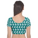 Ladybug Vector Geometric Tile Pattern Velvet Short Sleeve Crop Top  View2