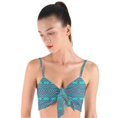 Chevron Zigzag Pattern Woven Tie Front Bralet