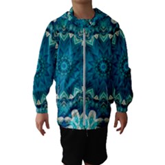 Kaleidoscope Mandala Ornament Kids  Hooded Windbreaker