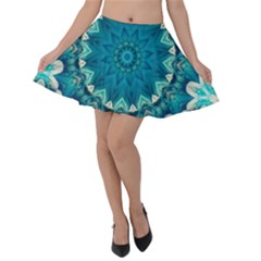 Kaleidoscope Mandala Ornament Velvet Skater Skirt