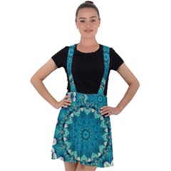 Kaleidoscope Mandala Ornament Velvet Suspender Skater Skirt