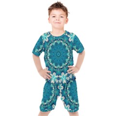 Kaleidoscope Mandala Ornament Kids  Tee And Shorts Set