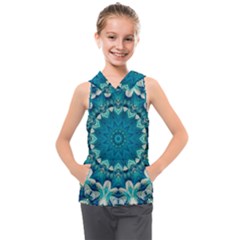 Kaleidoscope Mandala Ornament Kids  Sleeveless Hoodie