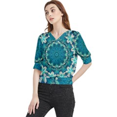 Kaleidoscope Mandala Ornament Quarter Sleeve Blouse