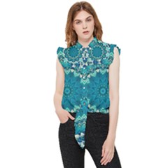 Kaleidoscope Mandala Ornament Frill Detail Shirt by Jancukart