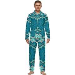 Kaleidoscope Mandala Ornament Men s Long Sleeve Velvet Pocket Pajamas Set by Jancukart