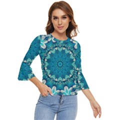 Kaleidoscope Mandala Ornament Bell Sleeve Top