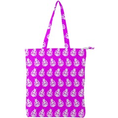 Ladybug Vector Geometric Tile Pattern Double Zip Up Tote Bag by GardenOfOphir