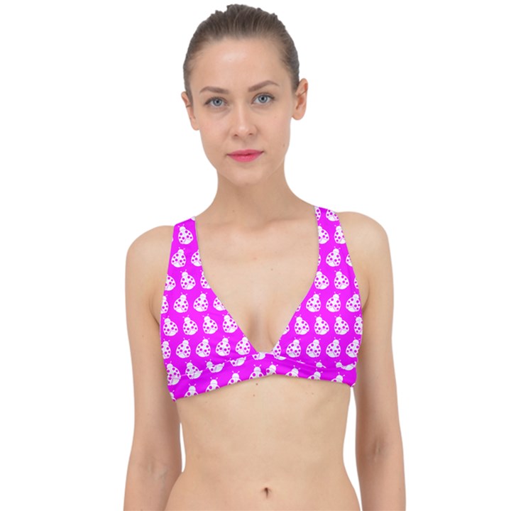 Ladybug Vector Geometric Tile Pattern Classic Banded Bikini Top