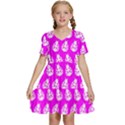 Ladybug Vector Geometric Tile Pattern Kids  Short Sleeve Tiered Mini Dress View1