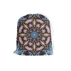 Abstract Kaleidoscope Digital Drawstring Pouch (large)