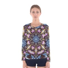 Abstract Kaleidoscope Digital Women s Long Sleeve Tee