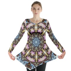 Abstract Kaleidoscope Digital Long Sleeve Tunic 