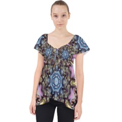 Abstract Kaleidoscope Digital Lace Front Dolly Top