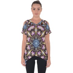 Abstract Kaleidoscope Digital Cut Out Side Drop Tee by Jancukart