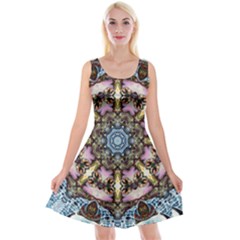 Abstract Kaleidoscope Digital Reversible Velvet Sleeveless Dress