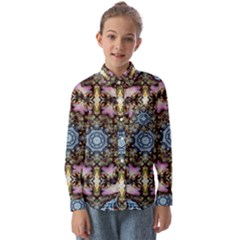 Abstract Kaleidoscope Digital Kids  Long Sleeve Shirt by Jancukart