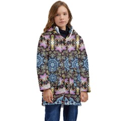 Abstract Kaleidoscope Digital Kid s Hooded Longline Puffer Jacket by Jancukart