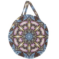 Abstract Kaleidoscope Digital Giant Round Zipper Tote