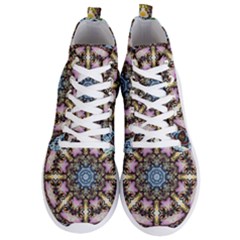 Abstract Kaleidoscope Digital Men s Lightweight High Top Sneakers