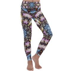 Abstract Kaleidoscope Digital Kids  Lightweight Velour Classic Yoga Leggings