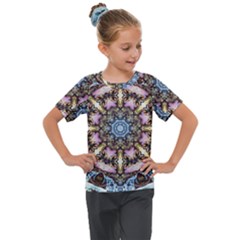 Abstract Kaleidoscope Digital Kids  Mesh Piece Tee