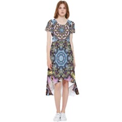 Abstract Kaleidoscope Digital High Low Boho Dress