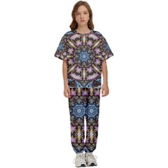 Abstract Kaleidoscope Digital Kids  Tee And Pants Sports Set