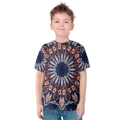 Abstract Kaleidoscope Digital Kids  Cotton Tee by Jancukart