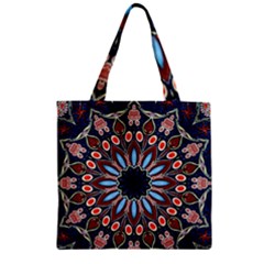 Abstract Kaleidoscope Digital Zipper Grocery Tote Bag