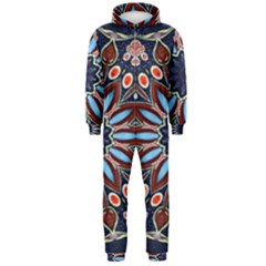 Abstract Kaleidoscope Digital Hooded Jumpsuit (men)