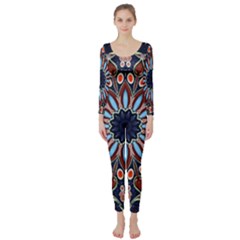 Abstract Kaleidoscope Digital Long Sleeve Catsuit