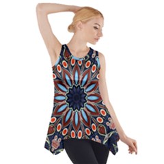 Abstract Kaleidoscope Digital Side Drop Tank Tunic