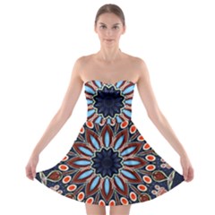 Abstract Kaleidoscope Digital Strapless Bra Top Dress by Jancukart