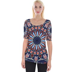 Abstract Kaleidoscope Digital Wide Neckline Tee