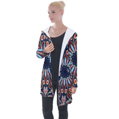 Abstract Kaleidoscope Digital Longline Hooded Cardigan by Jancukart